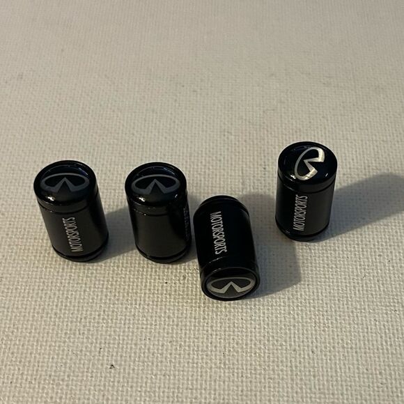 Infinity Motorsports valve Stem caps in black set of 4 NWT - Picture 2 of 4